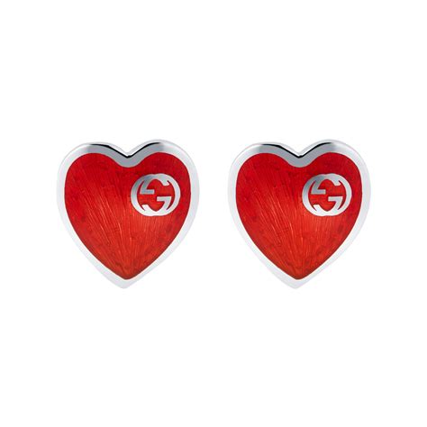 gucci red heart earrings